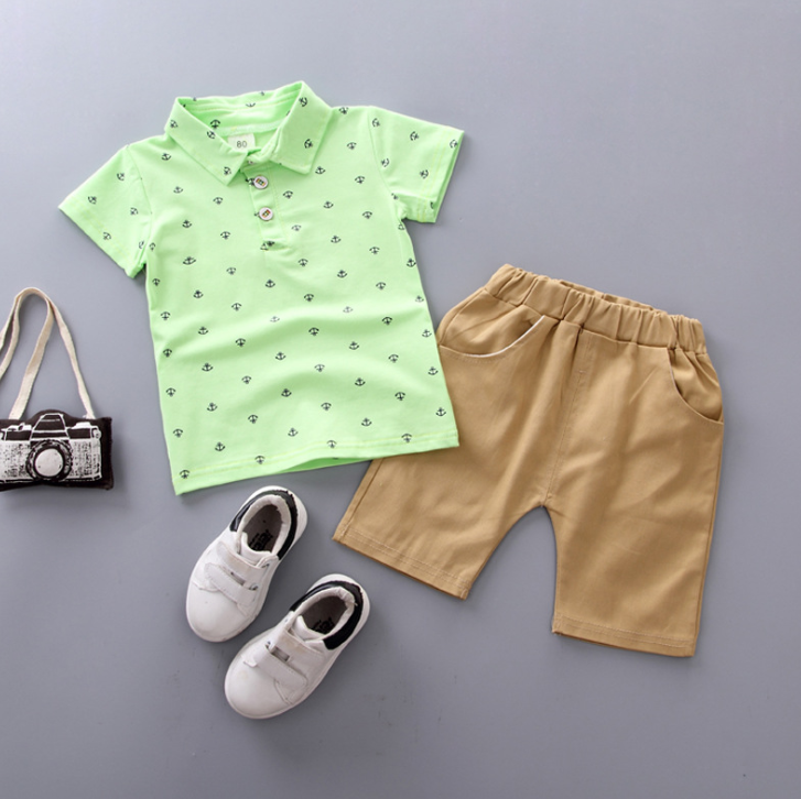 Anchor Print Boys' Short Sleeve Suit Anchor Print Boys' Short Sleeve Suit